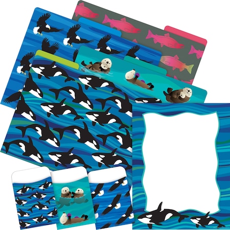 Barker Creek Sea & Sky Whales On-Trend Organizer Set, Multi-Design Set, 92/Set 4101
